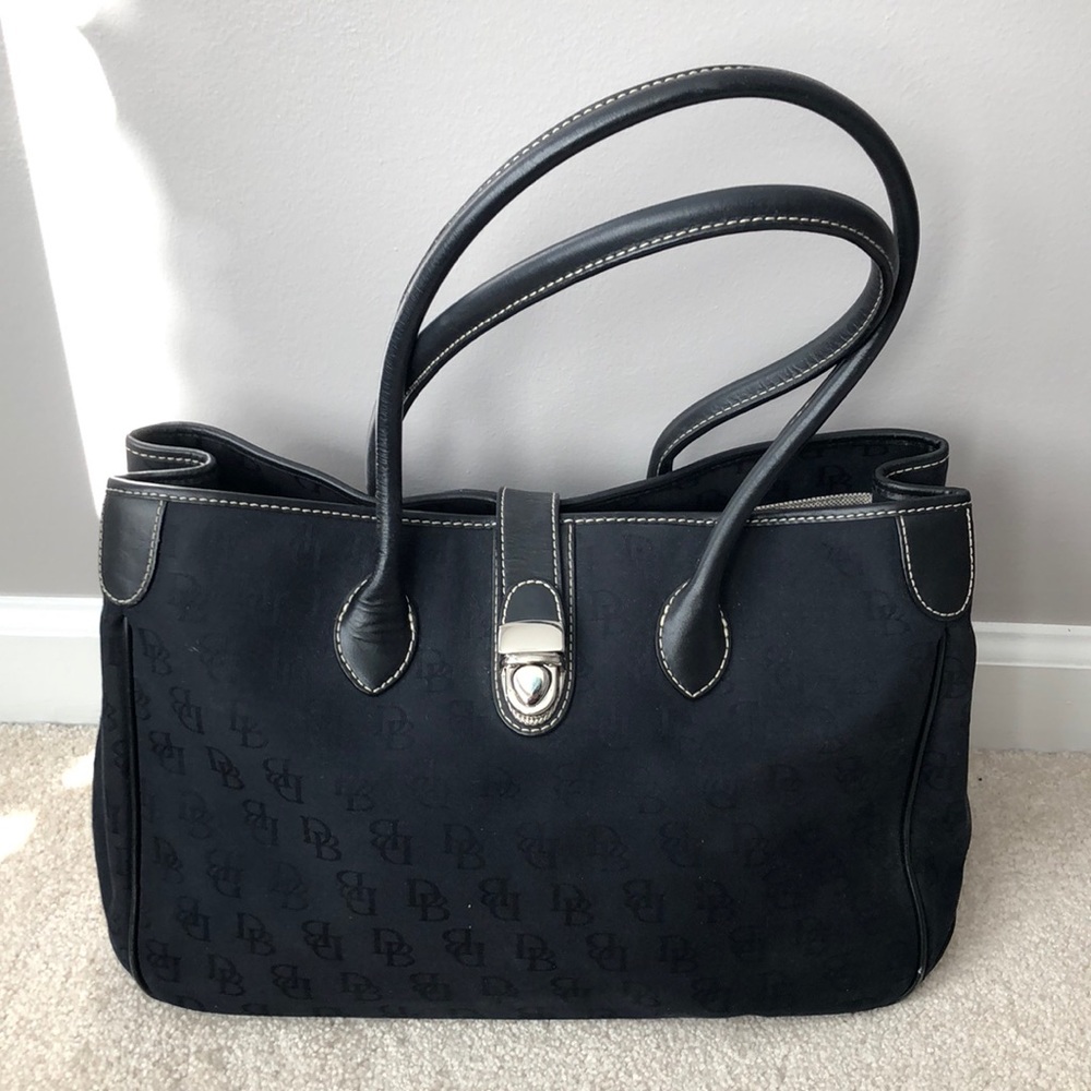 Dooney & Burke, black fabric handbag
